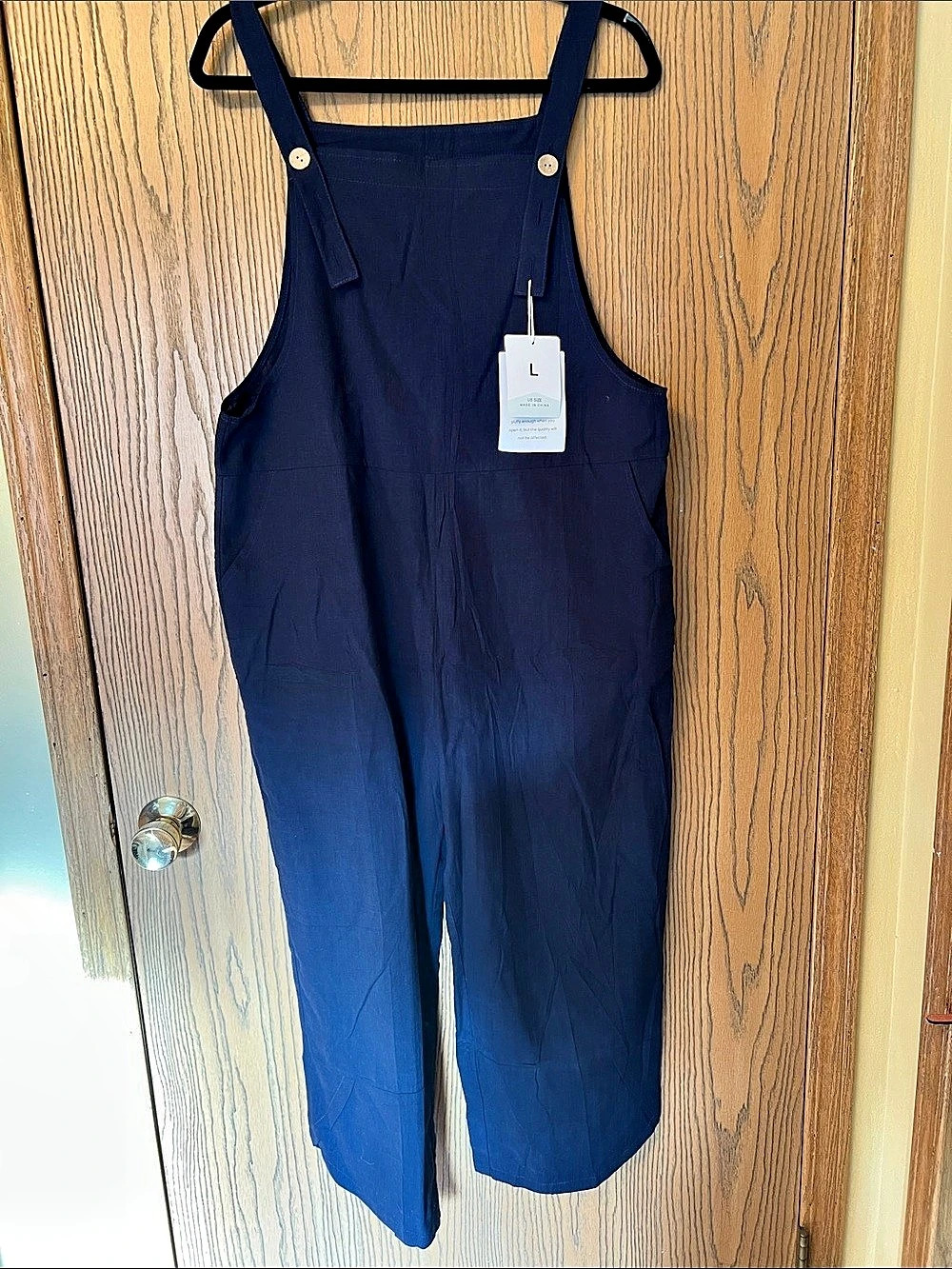 Women’s FASHION CLOTHING Wide Leg Overalls in Blue Size Large NWT